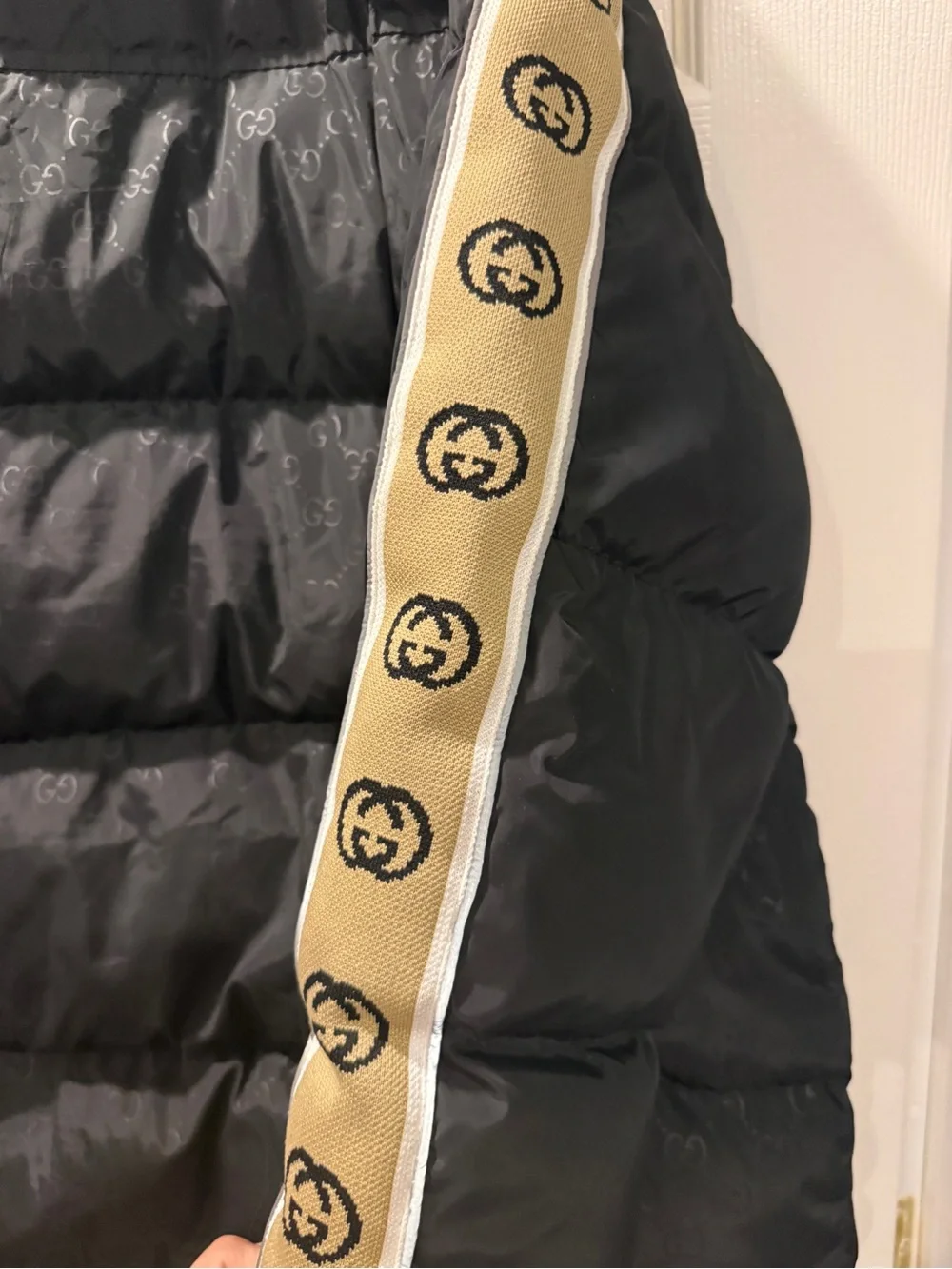 Gucci Black Jacket with Cream Neck Trim